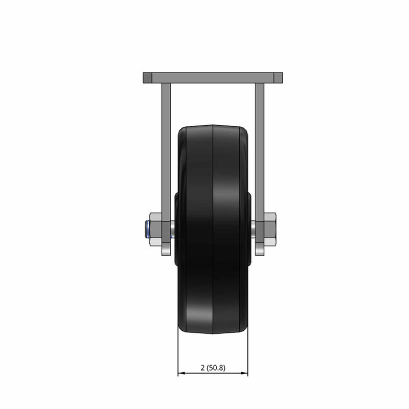 6"x2" HD Kingpinless Rigid Caster with USA-Made Phenolic Wheel