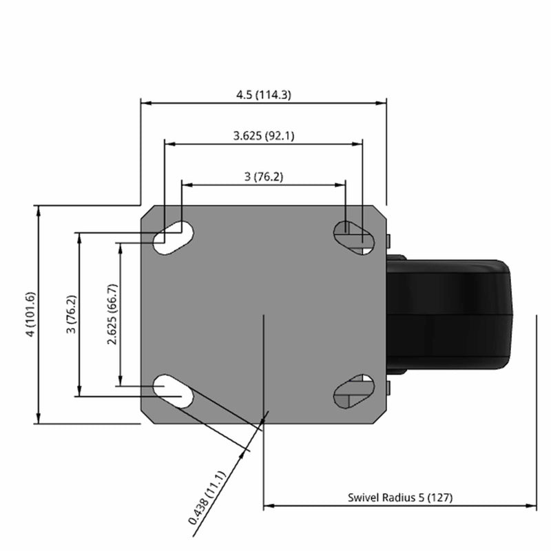 6"x2" HD Kingpinless Swivel Caster with USA-Made Phenolic Wheel