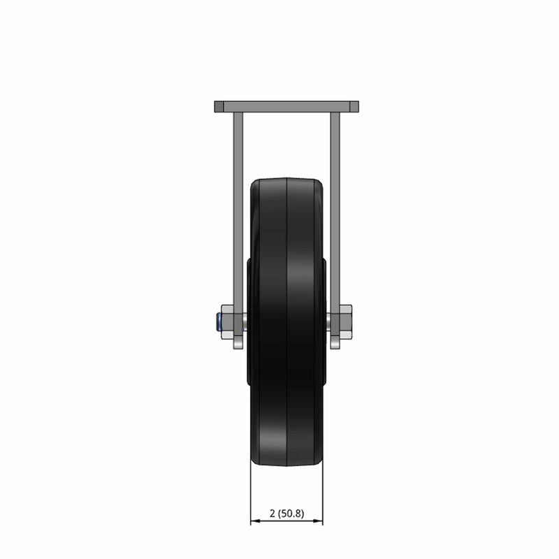 8"x2" HD Kingpinless Rigid Caster with USA-Made Phenolic Wheel