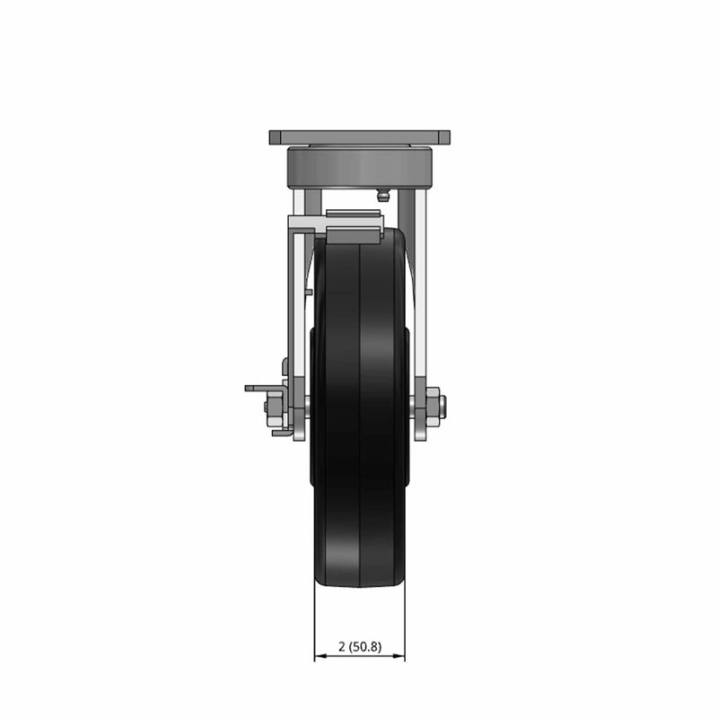 8"x2" HD Kingpinless Locking Caster with USA-Made Phenolic Wheel