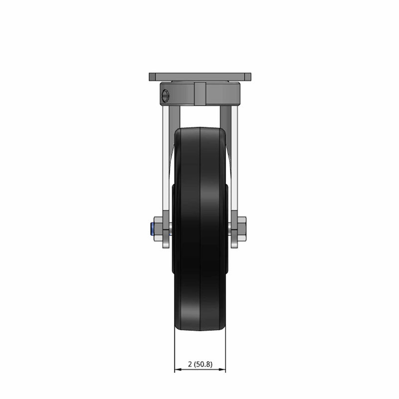 8"x2" HD Kingpinless Swivel Caster with USA-Made Phenolic Wheel