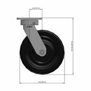 8"x2" HD Kingpinless Swivel Caster with USA-Made Phenolic Wheel