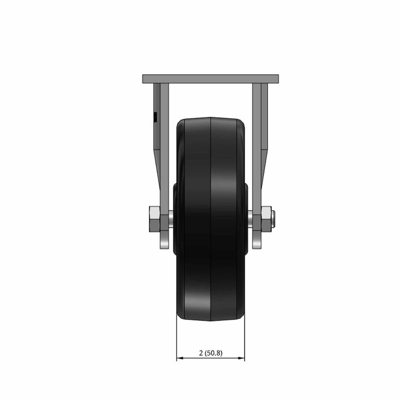 6 inch Heavy Duty Rigid Caster, 2 inch wide Phenolic Wheel, USA Made