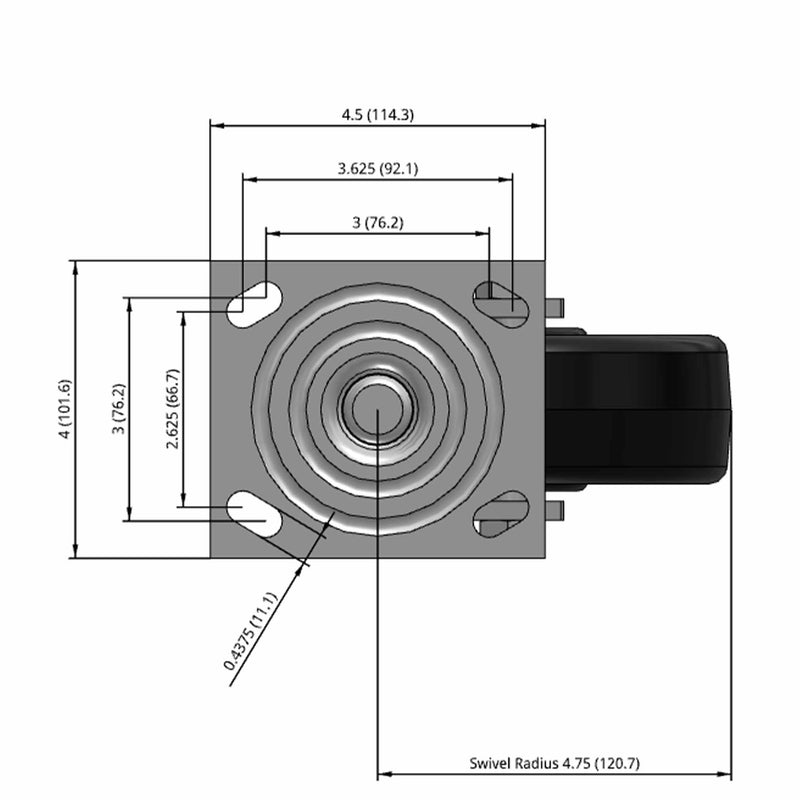 6 inch Heavy Duty Caster, 2 inch wide Phenolic Wheel, USA Made