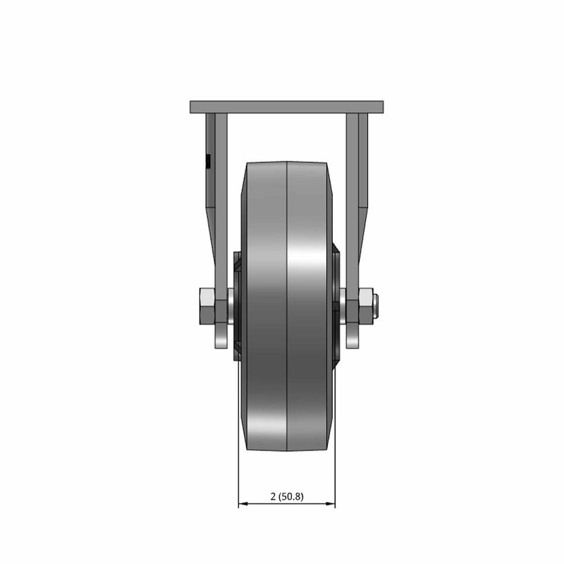 6 inch Heavy Duty Rubber Wheel Rigid Caster with Precision Ball Bearings, USA Made