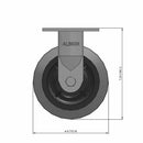 6 inch Heavy Duty Rubber Wheel Rigid Caster with Precision Ball Bearings, USA Made