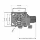 6 inch Heavy Duty Rubber Wheel Brake Caster with Precision Ball Bearings, USA Made