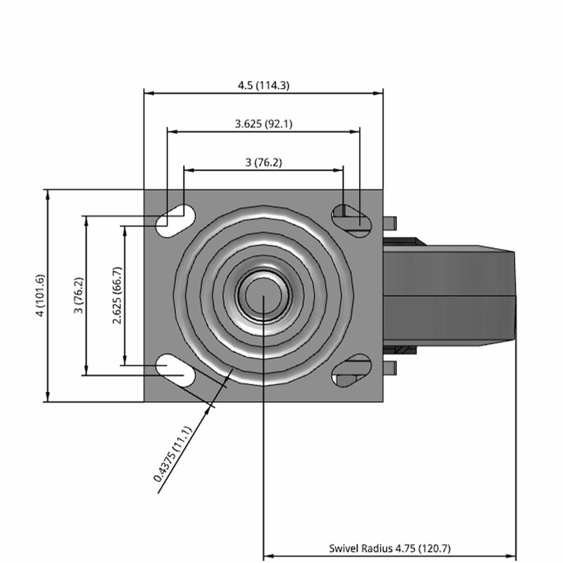 6 inch Heavy Duty Performance Rubber Wheel Caster with Precision Ball Bearings, USA Made