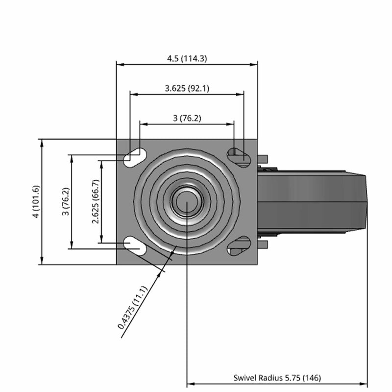 8 inch Heavy Duty Performance Rubber Wheel Caster with Precision Ball Bearings, USA-Made