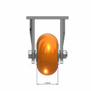 4"x2" Ergonomic Rigid Caster with MAX-Efficiency Orange Wheel