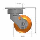 4"x2" Ergonomic Swivel Caster with MAX-Efficiency Orange Wheel