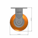 5"x2" Ergonomic Rigid Caster with MAX-Efficiency Orange Wheel