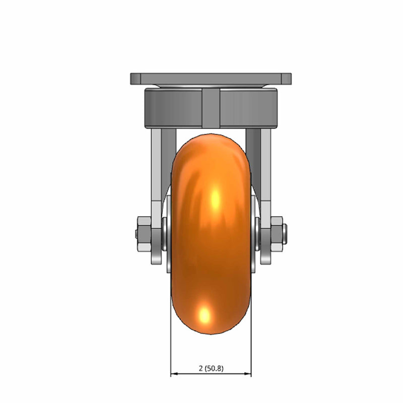5"x2" Ergonomic Swivel Caster with MAX-Efficiency Orange Wheel