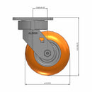 5"x2" Ergonomic Swivel Caster with MAX-Efficiency Orange Wheel