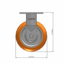 6"x2" Ergonomic Rigid Caster with MAX-Efficiency Orange Wheel