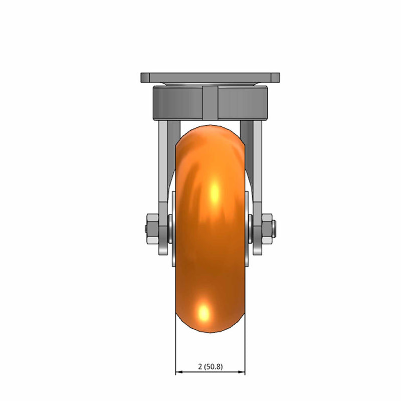 6"x2" Ergonomic Swivel Caster with MAX-Efficiency Orange Wheel