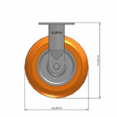8"x2" Ergonomic Rigid Caster with MAX-Efficiency Orange Wheel