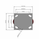 5"x2" Ergonomic Rigid Caster with MAX-Efficiency Maroon Wheel