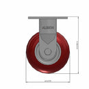 5"x2" Ergonomic Rigid Caster with MAX-Efficiency Maroon Wheel