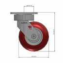 5"x2" Ergonomic Swivel Caster with MAX-Efficiency Maroon Wheel