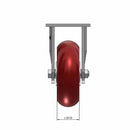 6"x2" Ergonomic Rigid Caster with MAX-Efficiency Maroon Wheel