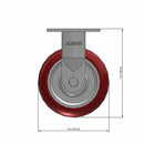 6"x2" Ergonomic Rigid Caster with MAX-Efficiency Maroon Wheel