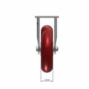 8"x2" Ergonomic Rigid Caster with MAX-Efficiency Maroon Wheel