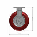 8"x2" Ergonomic Rigid Caster with MAX-Efficiency Maroon Wheel