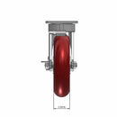 8"x2" Ergonomic Side Locking MAX-Efficiency Maroon Wheel Caster