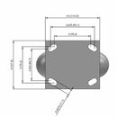 6"x2" Ergonomic Rigid Performance-Rubber Donut Wheel Caster