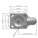 6"x2" Ergonomic Swivel Performance-Rubber Donut Wheel Caster