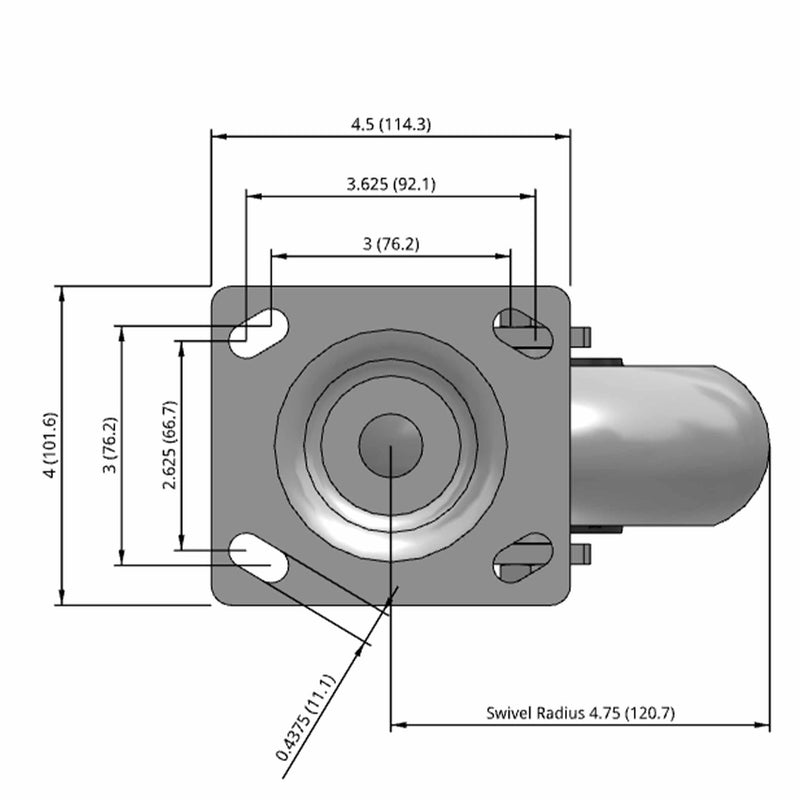 6"x2" Ergonomic Swivel Performance-Rubber Donut Wheel Caster