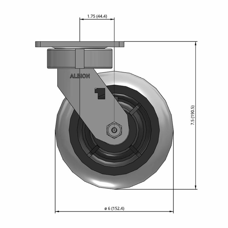 6"x2" Ergonomic Swivel Performance-Rubber Donut Wheel Caster