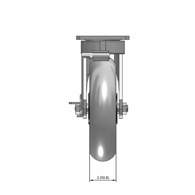 8"x2" Ergonomic Side Lock Performance-Rubber Donut Wheel Caster