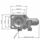 8"x2" Ergonomic Side Lock Performance-Rubber Donut Wheel Caster