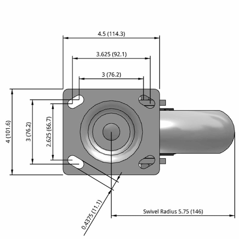8"x2" Ergonomic Swivel Performance-Rubber Donut Wheel Caster