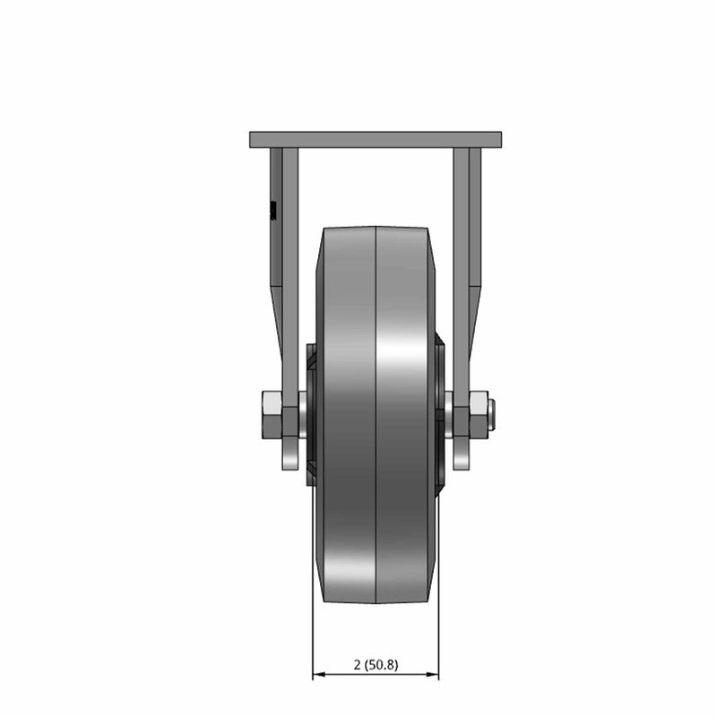 6"x2" Ergonomic Rigid Flat Performance-Rubber Wheel Caster