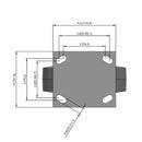 6"x2" Ergonomic Rigid Flat Performance-Rubber Wheel Caster