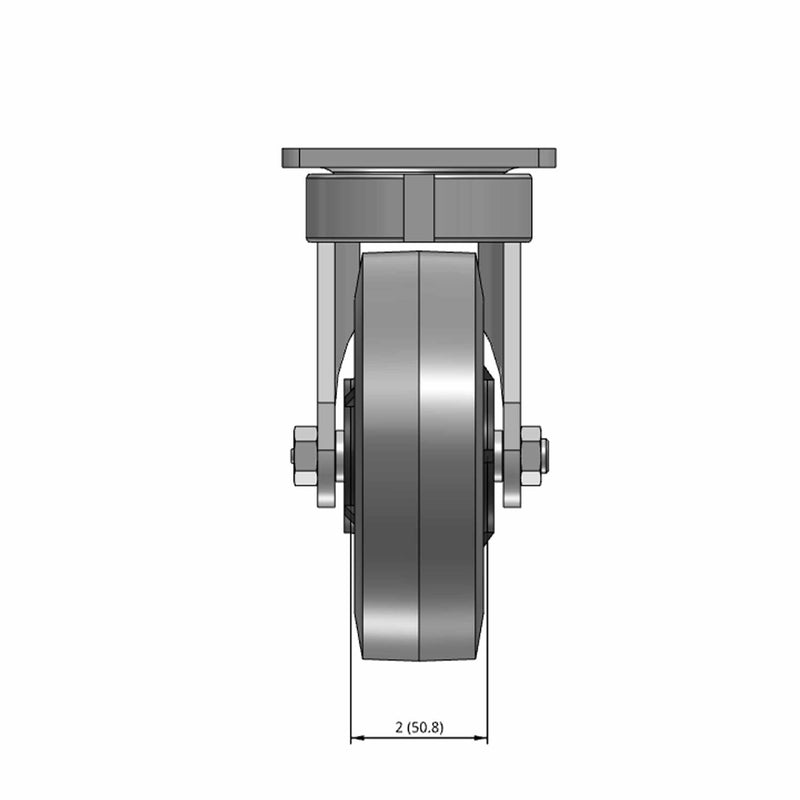 6"x2" Ergonomic Swivel Flat Performance-Rubber Wheel Caster