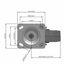 6"x2" Ergonomic Swivel Flat Performance-Rubber Wheel Caster