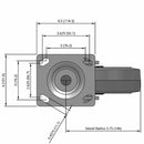 8"x2" Ergonomic Swivel Flat Performance-Rubber Wheel Caster