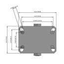 6 inch by 3 inch Heavy Duty Metal Wheel Rigid Caster, USA Made Rig