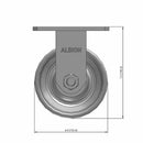 6 inch by 3 inch Heavy Duty Metal Wheel Rigid Caster, USA Made Rig