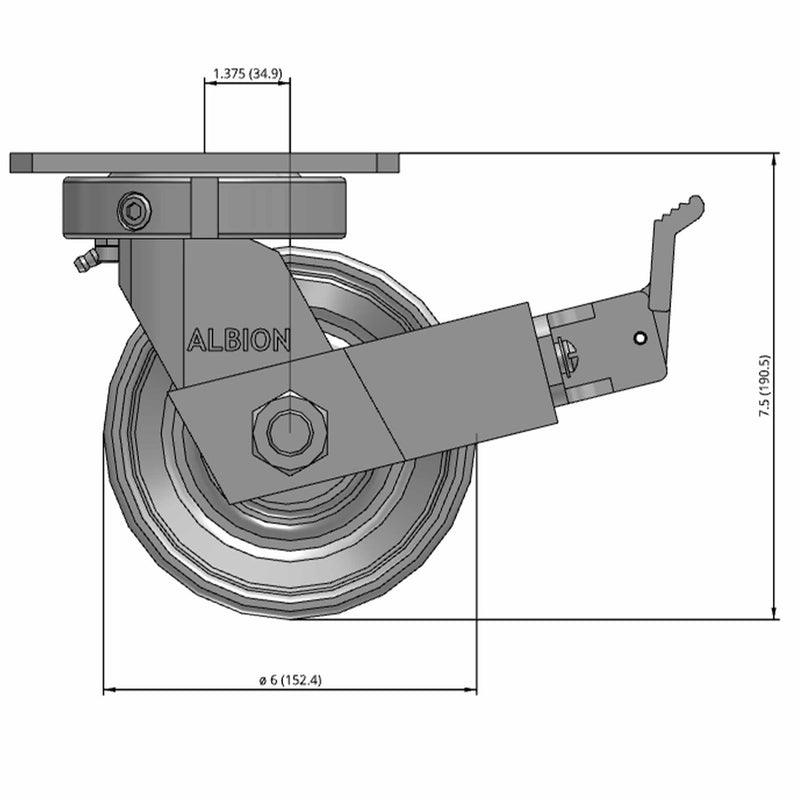 Nefish 6" Heavy Duty Casters – Set Of 4, 5000 Lb Capacity, PU Wheels With Aluminum Core & Brake