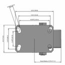6 inch by 3 inch Heavy Duty Metal Wheel Swivel Caster, USA Made Rig