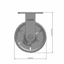 8 inch by 3 inch Heavy Duty Metal Wheel Rigid Caster, USA Made Rig