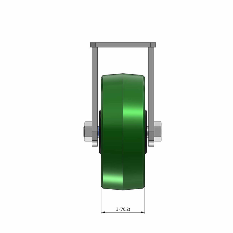 8 inch Polyurethane Heavy Duty Rigid Caster, 3 inch wide, USA Made