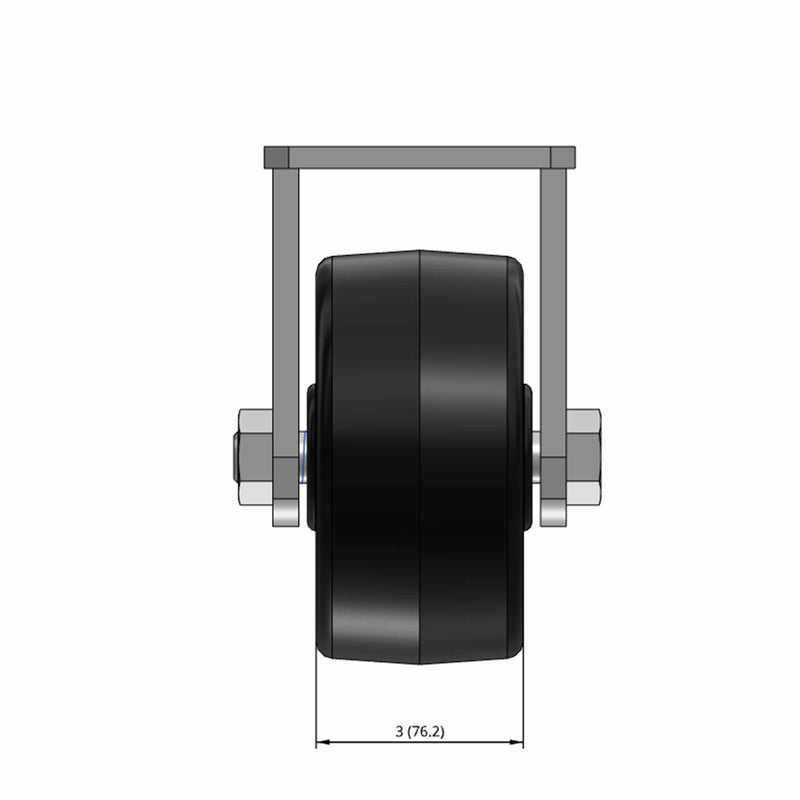 6 inch by 3 inch Heavy Duty Phenolic Wheel Rigid Caster, USA Made
