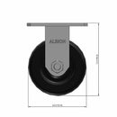 6 inch by 3 inch Heavy Duty Phenolic Wheel Rigid Caster, USA Made