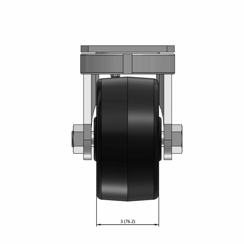 6 inch by 3 inch Heavy Duty Phenolic Wheel Swivel Caster, USA Made